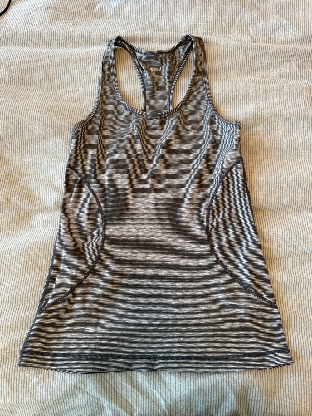 Zella Blue & White Stripe Racerback Athletic Tank